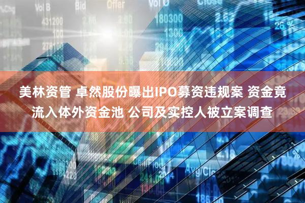 美林资管 卓然股份曝出IPO募资违规案 资金竟流入体外资金池 公司及实控人被立案调查